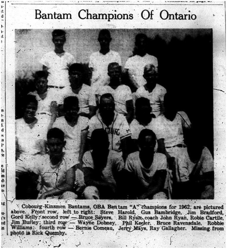 1962-10-24 Baseball -Bantams OBA Champs