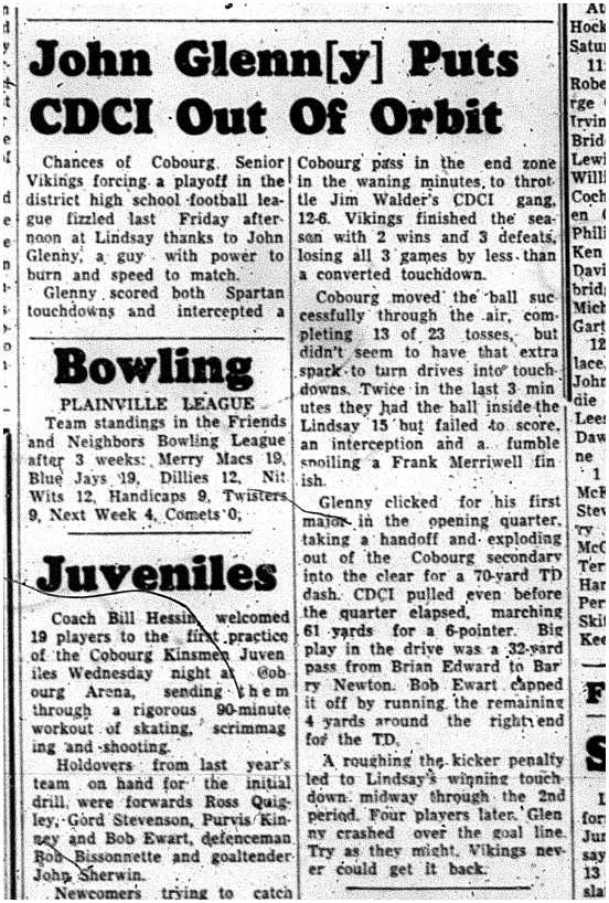 1962-10-24 Bowling -Plainville League