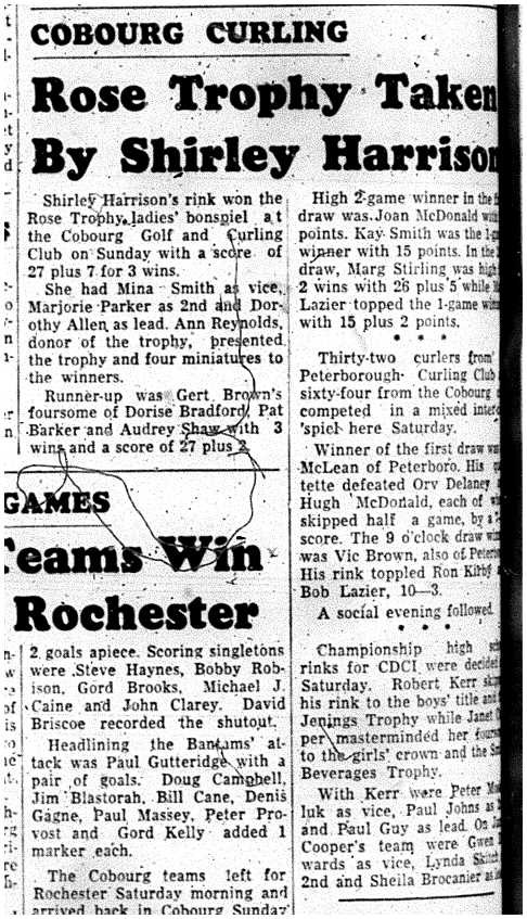1963-03-06 Curling -Rose Trophy