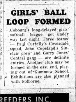 1963-07-10 Softball -Girls League organizes