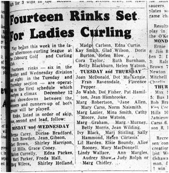 1963-11-18 Curling -Ladies fill out 14 rinks