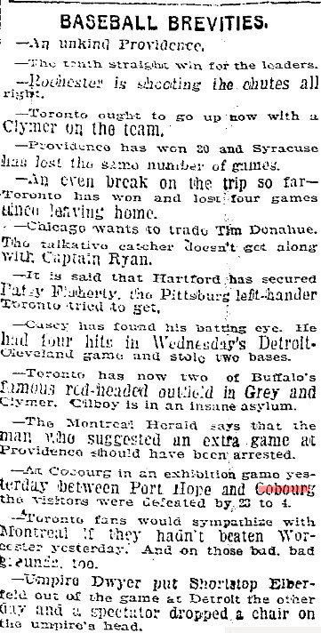 1900-06-22 Baseball -Cobourg vs PH-TO Star