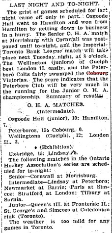 1901-01-16 Hockey -Junior Victorias vs Ptbo Colts-TO Star