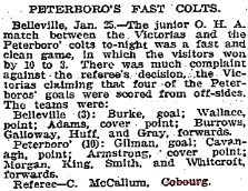 1901-01-26 Hockey -Juniors Belleville vs Ptbo-Cobourg Referee McCallum-TO Star