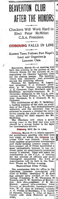 1901-03-11 Lacrosse -Cobourg Club formed-TO Star