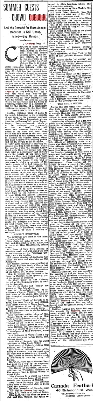 1901-08-16 Sports -Social Events and Visitors-TO Star