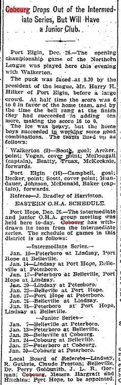 1901-12-27 Hockey -Cobourg Drops Intermediate-stays Junior-TO Star