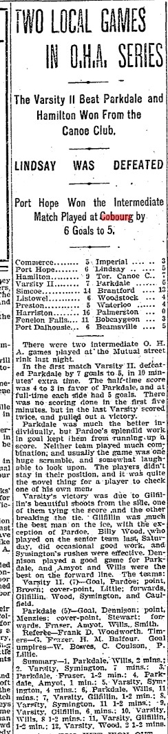 1902-01-15 Hockey -Intermediates vs PH-TO Star