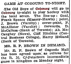 1902-02-15 Hockey -Cobourg Old Boys vs Local Seven-TO Star