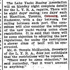 1902-06-21 Yacht Racing -LYRA Regatta at Cobourg-TO Star