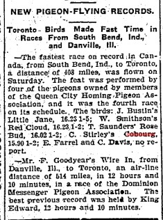 1902-06-23 Pigeon Racing -Fastest race on record-TO Star