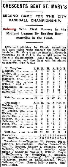 1902-10-17 Baseball -Cobourg vs Bowmanville at Championship-TO Star