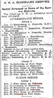 1902-12-26 Hockey -OHA Juniors Schedule-TO Star