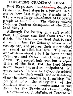 1903-01-31 Hockey -Jrs OHA Midland Champs-TO Star