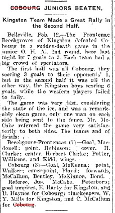 1903-02-12 Hockey -Jrs vs Kingston Sudden Death-TO Star