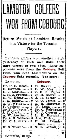 1903-08-15 Golf -Lambton Plays vs Cobourg-TO Star