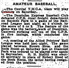 1903-08-27 Baseball -Cobourg to play vs Central YMCA-TO Star-