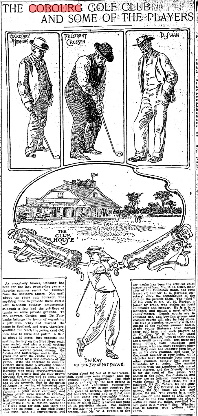 1903-08-29 Golf -Cobourg Golf Club and Players-TO Star