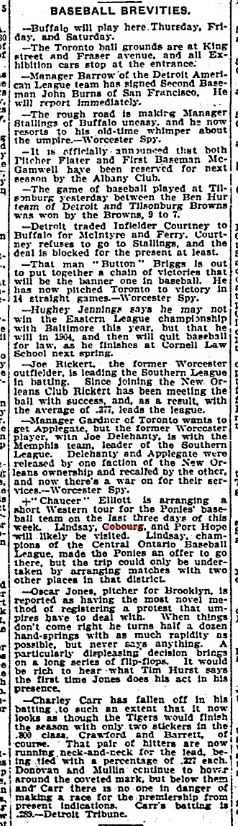 1903-09-01 Baseball -Ponies to play Cobourg, PH, Lindsay-TO Star