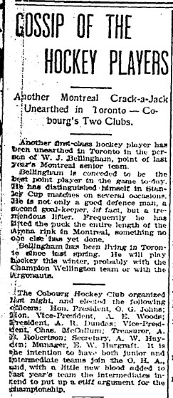 1903-11-06 Hockey -Cobourg Hockey Club Elections-TO Star