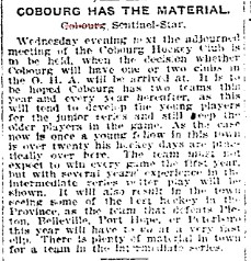1903-11-14 Hockey -Cobourg Hockey Club-adjourned meeting notice-TO Star