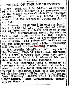 1903-11-21 Hockey -Cobourg OHA Junior Team Confirmed-TO Star