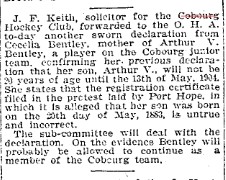1904-01-28 Hockey -Juniors Cobourg files Declaration of Age of Player-TO Star