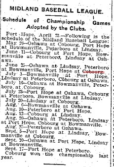 1904-04-25 Baseball -Cobourg schedule in Midland League-TO Star