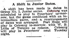 1905-01-19 Hockey -Juniors Shift Dates