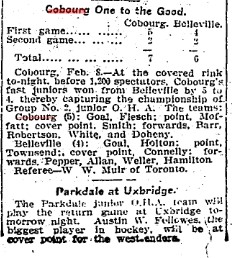 1905-02-09 Hockey -Juniors vs Belleville
