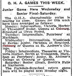 1905-02-13 Hockey -Juniors or Kingston to play St Andrews next