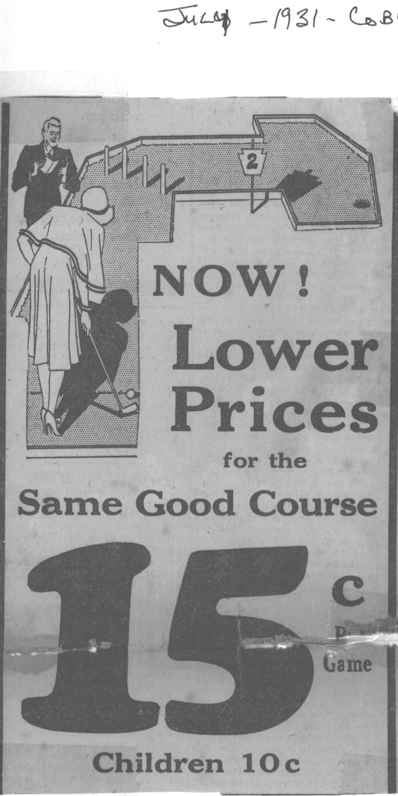 1931-07-01 Golf -Miniature Golf ad