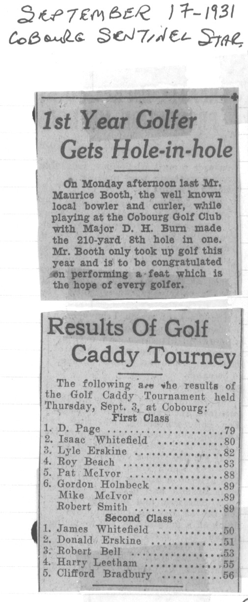 1931-09-17 Golf -Golf Caddy Tourney results
