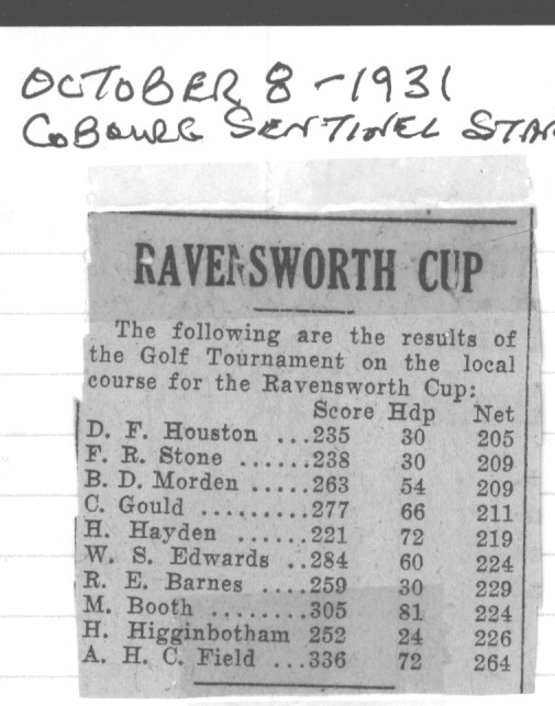 1931-10-08 Golf -Ravensworth Cup