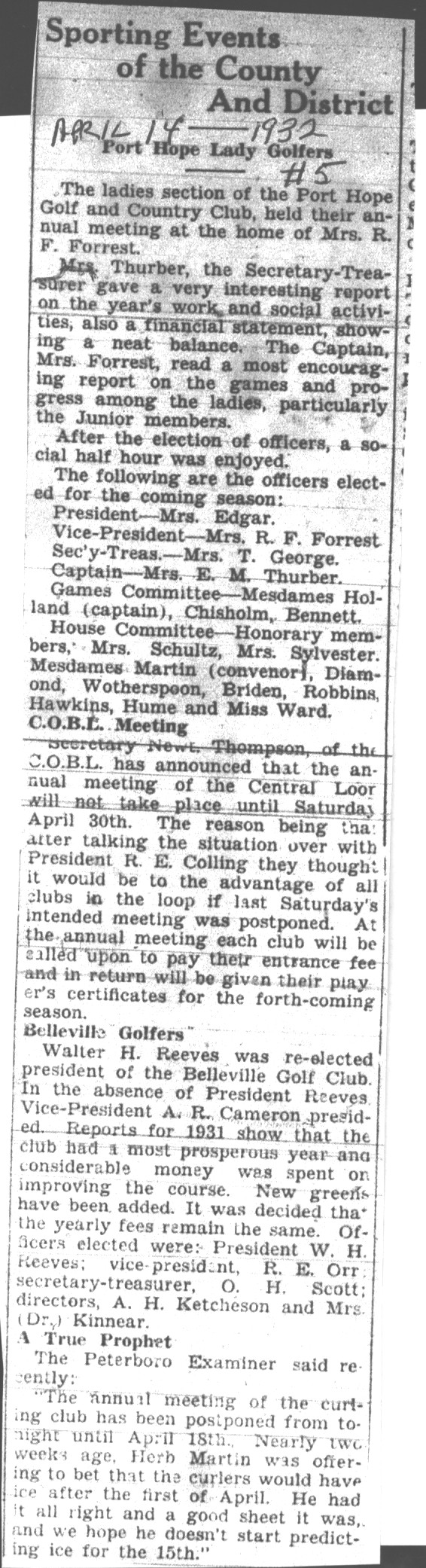 1932-04-14 Golf -PH ladies hold annual meeting