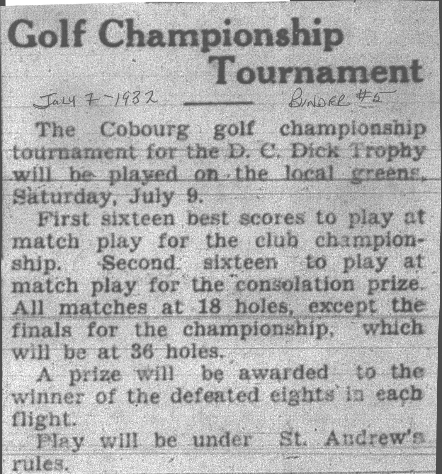 1932-07-07 Golf -Club championship next