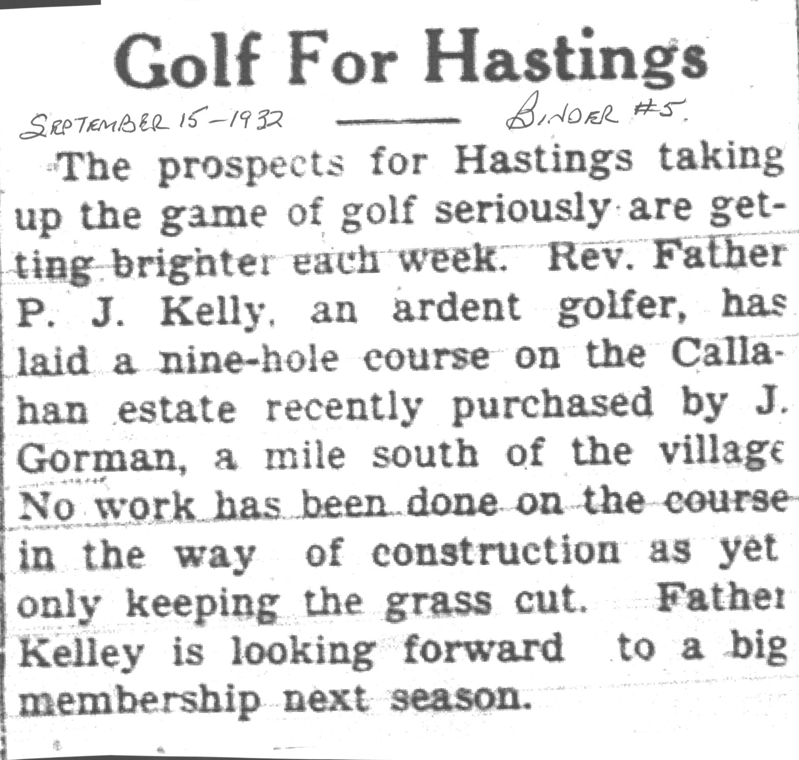 1932-09-15 Golf -Possible course in Hastings