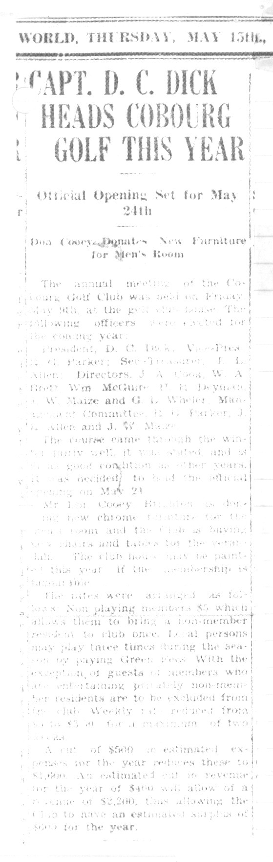 1941-05-15 Golf -election of officers