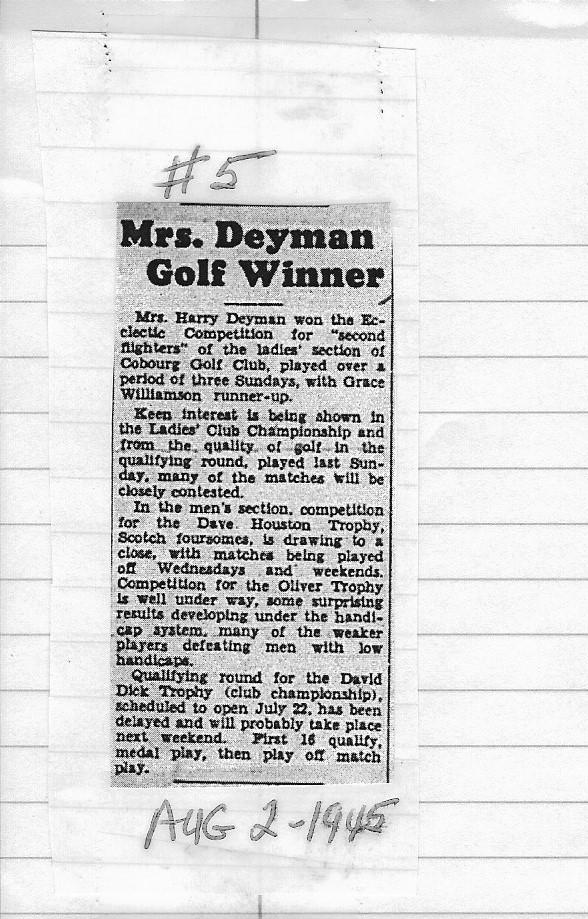 1945-08-02 Golf -Championship Qualifiers