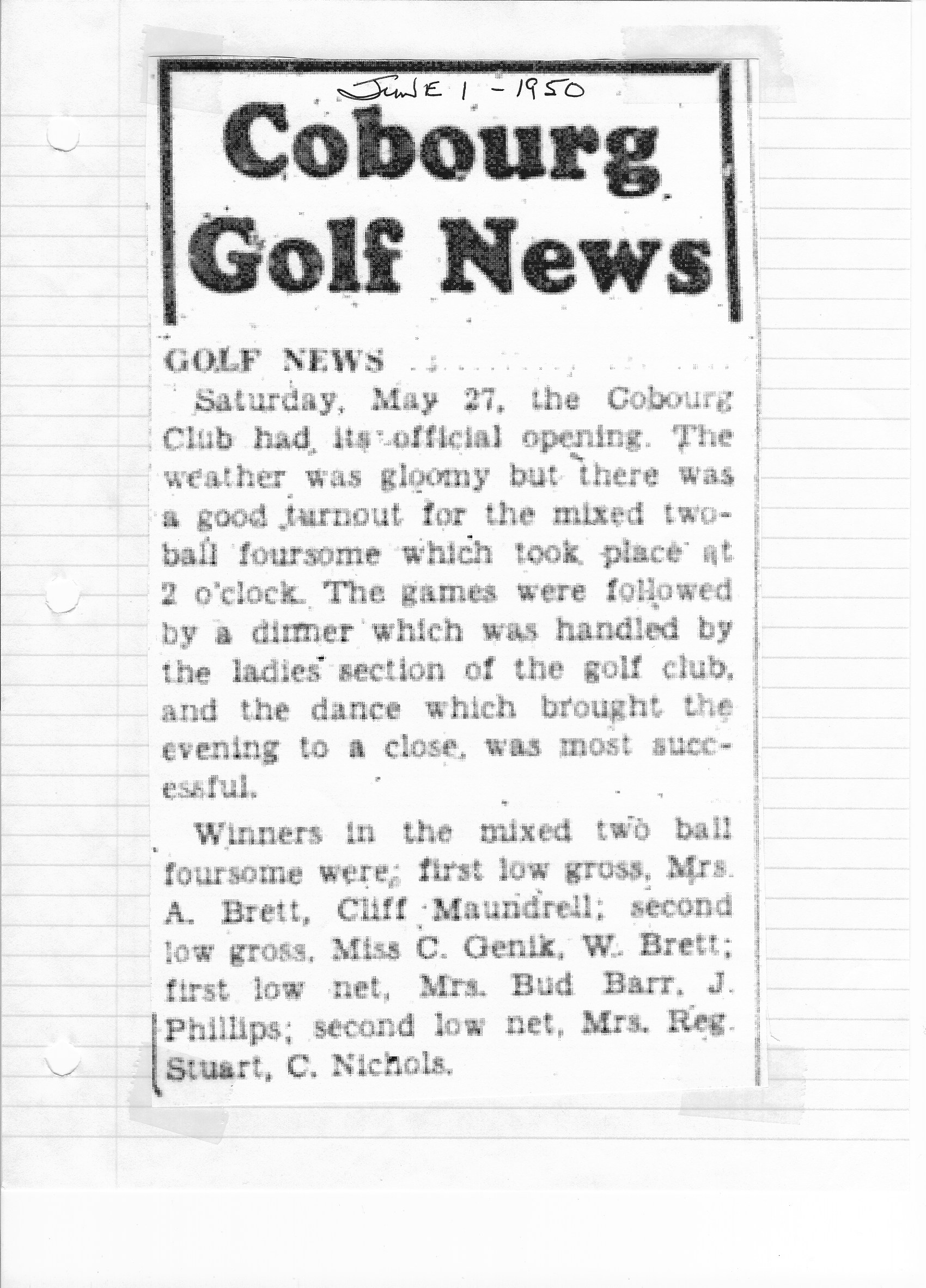 1950-06-01 Golf -News