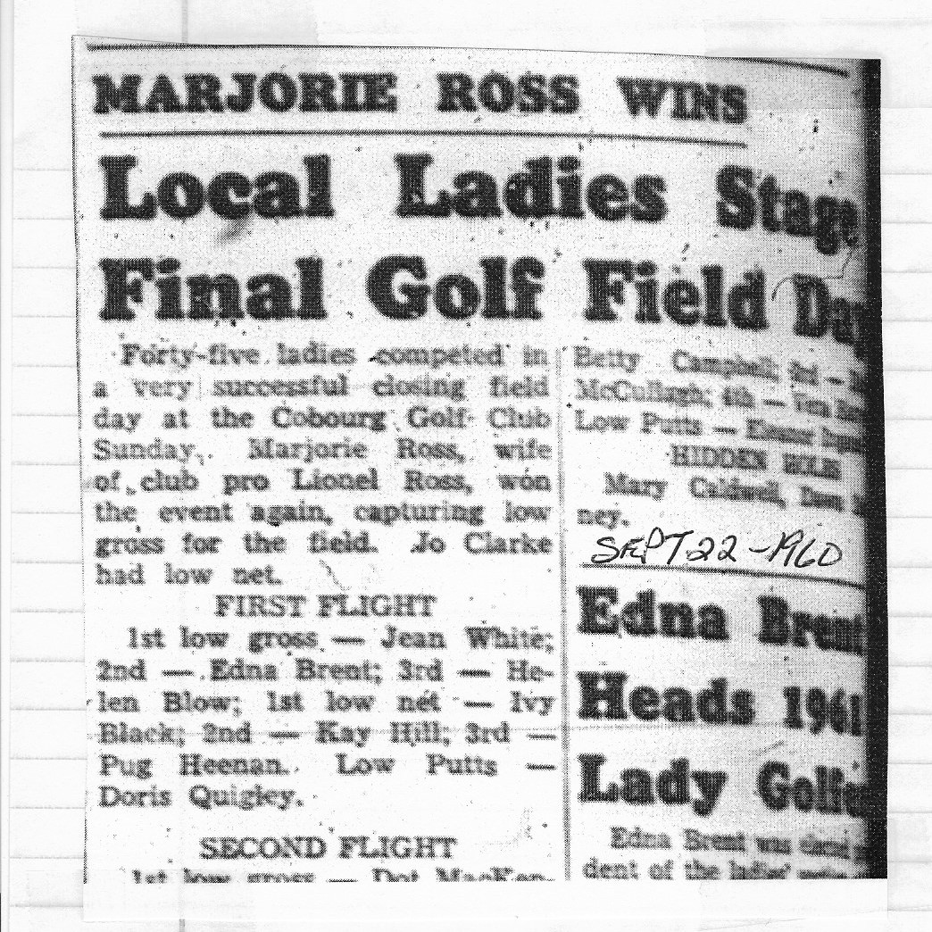 1960-09-22 Golf -Ladies Closing Final