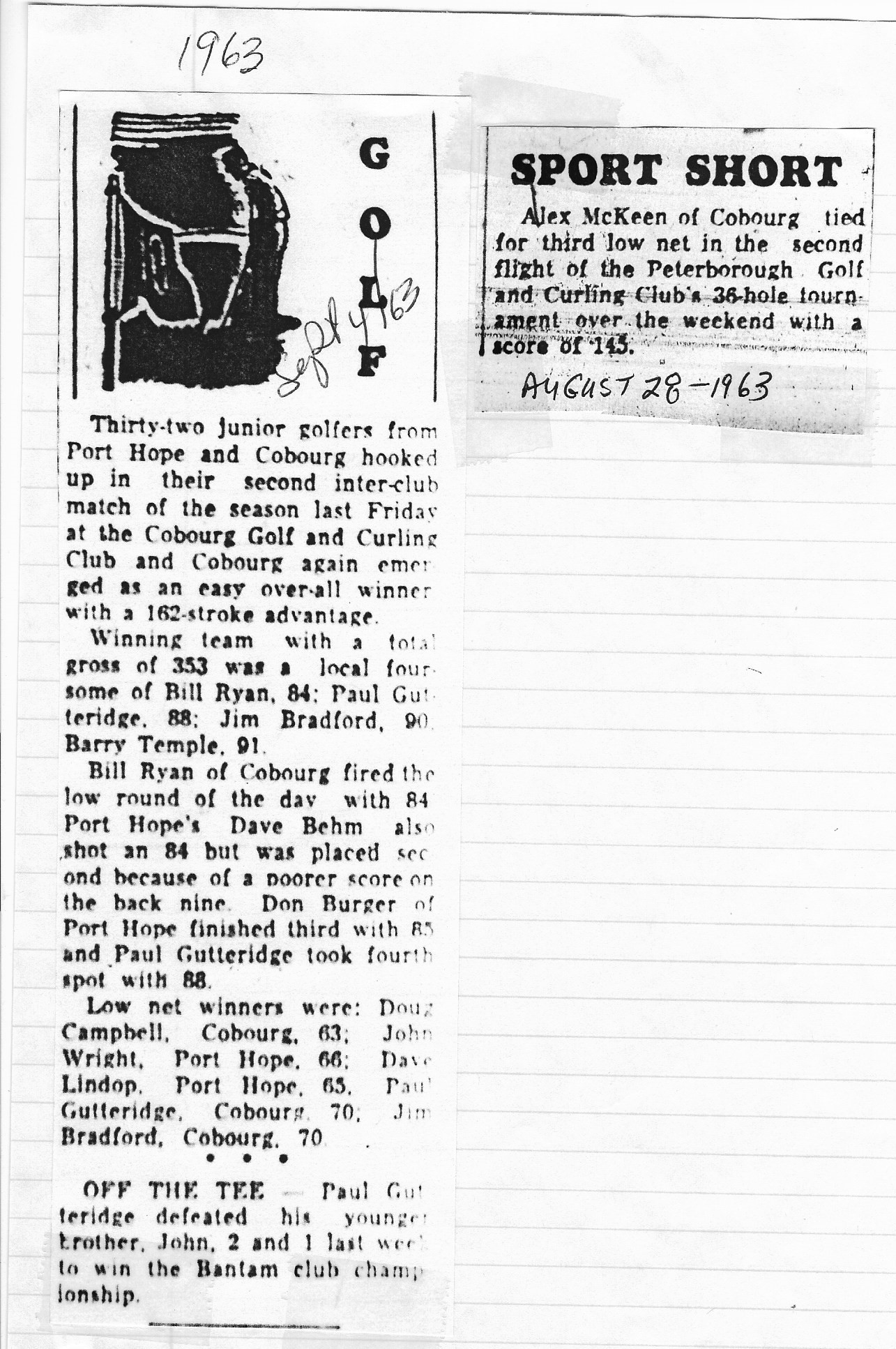 1963-09-04 Golf -Junior news