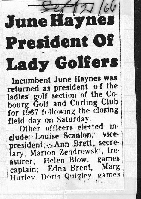 1966-09-21 Golf -Ladies Executive Announced