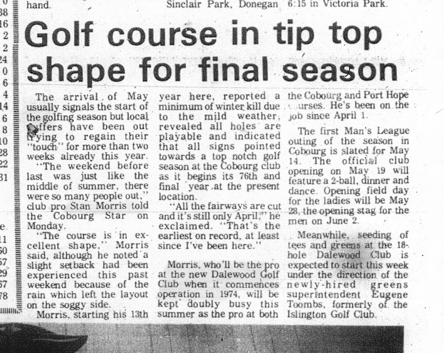 1973-05-02 Golf -Opening Season Report