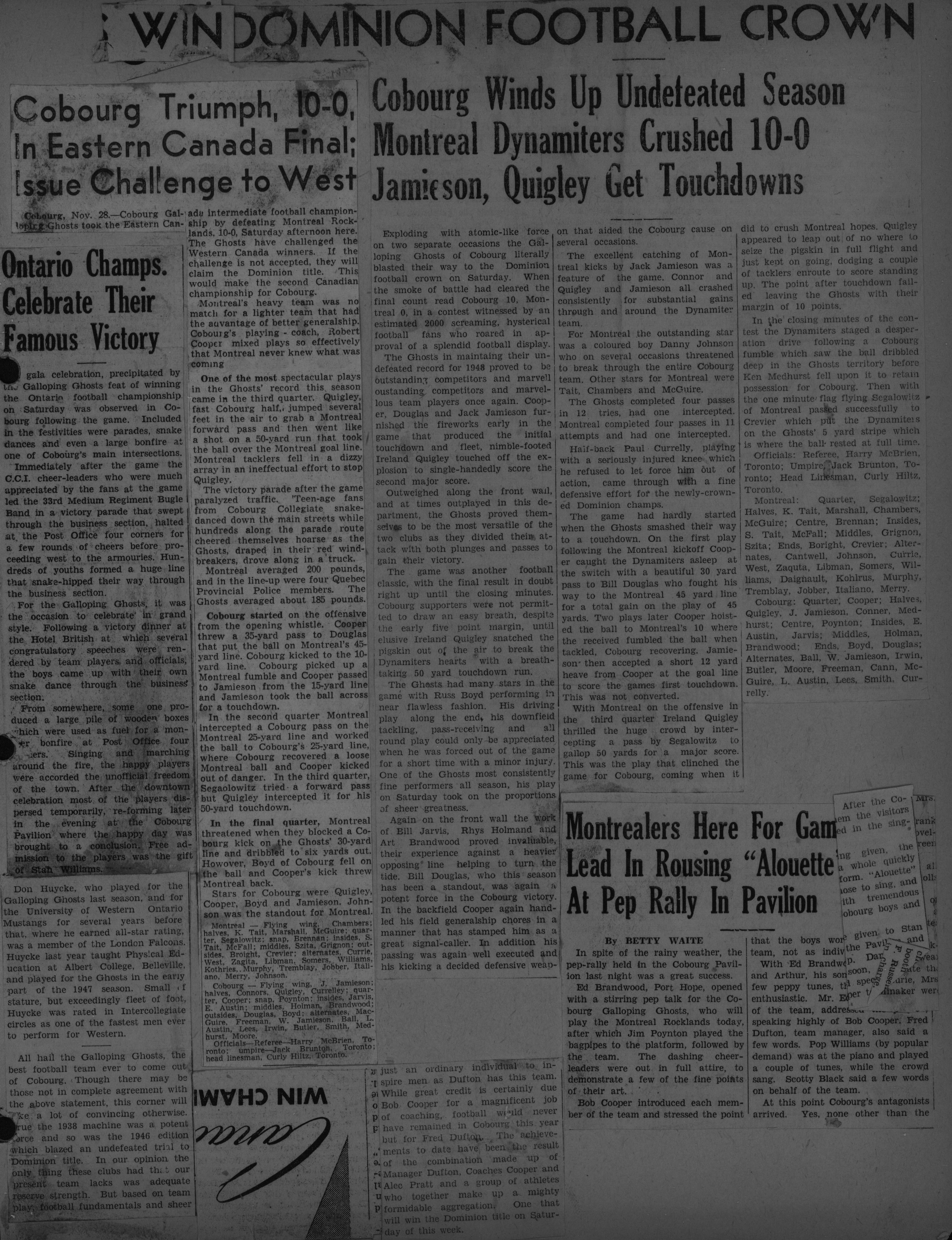 Football -Galloping Ghosts -1948 -B15-Playoffs