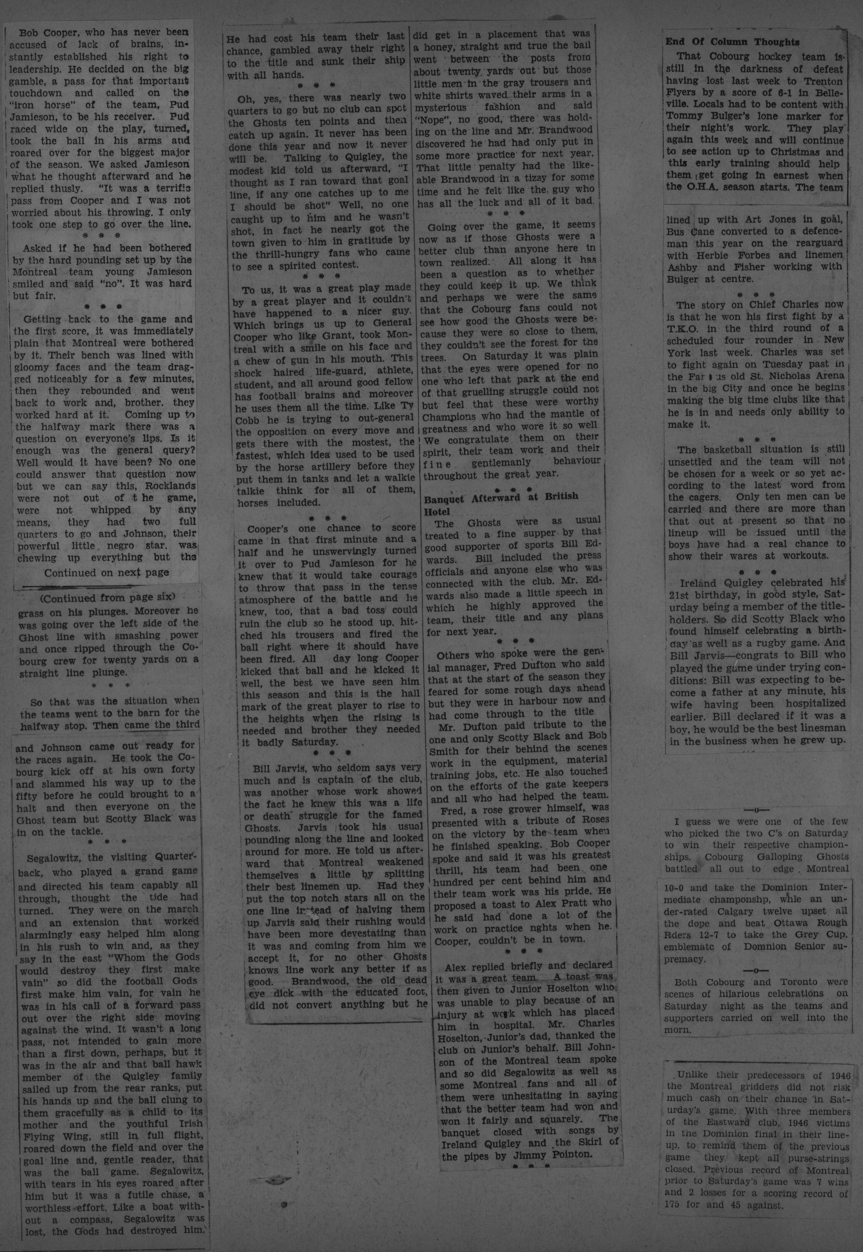 Football -Galloping Ghosts -1948 -B19-Playoffs