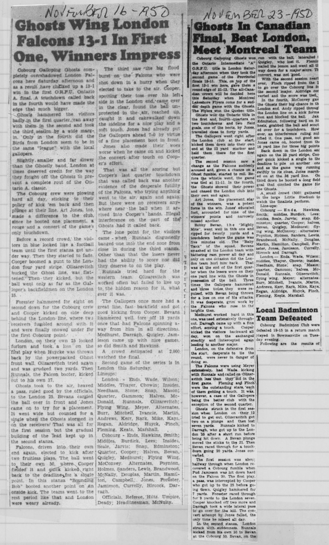 Football -Galloping Ghosts -1950 -B12-playoffs