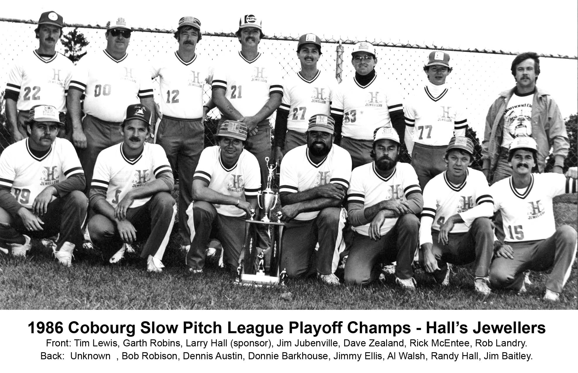 14JJ-1986 Cobourg Slow Pitch League -Champs-Halls Jewellers