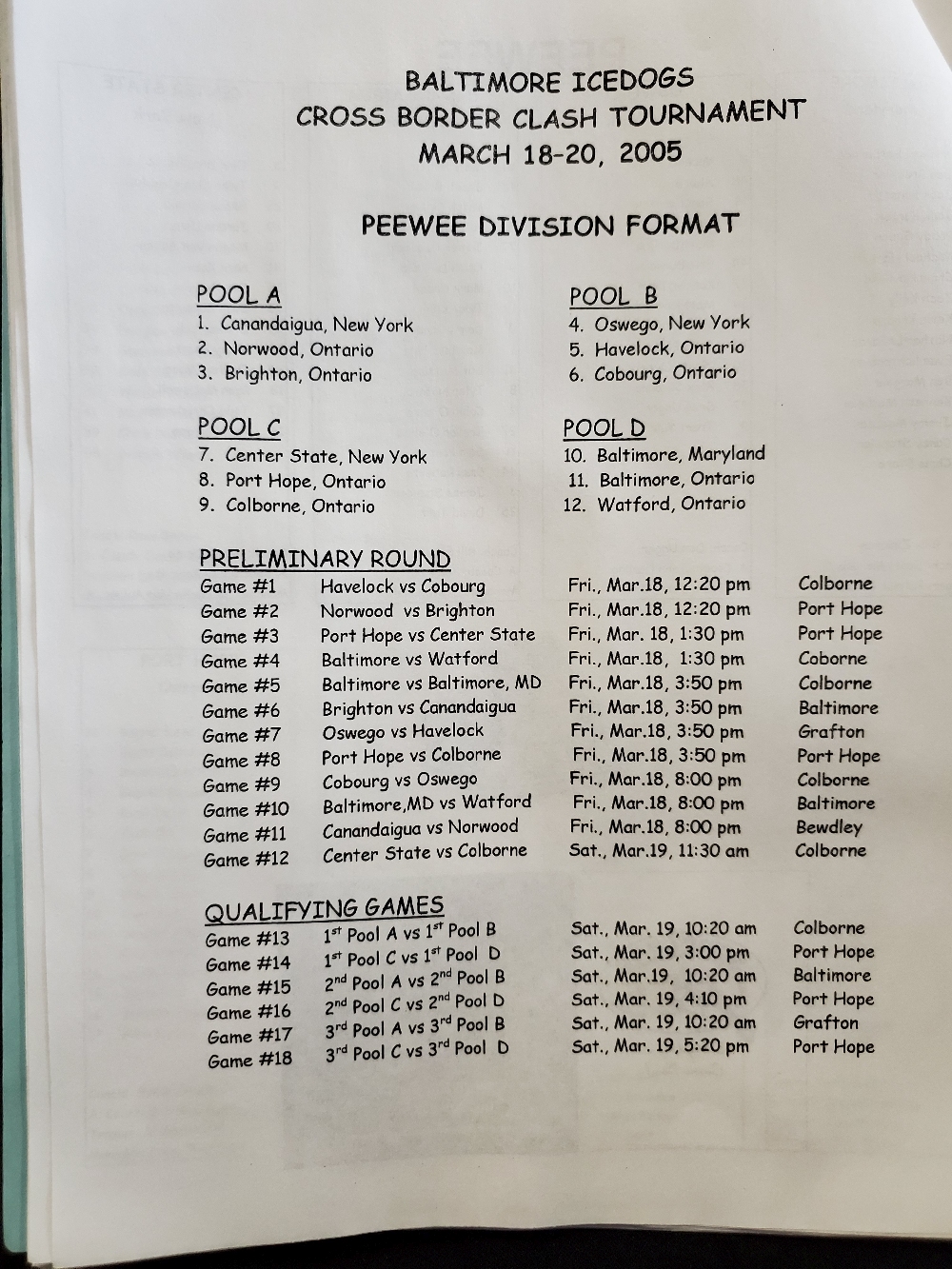 Youth Hockey Memorabilia