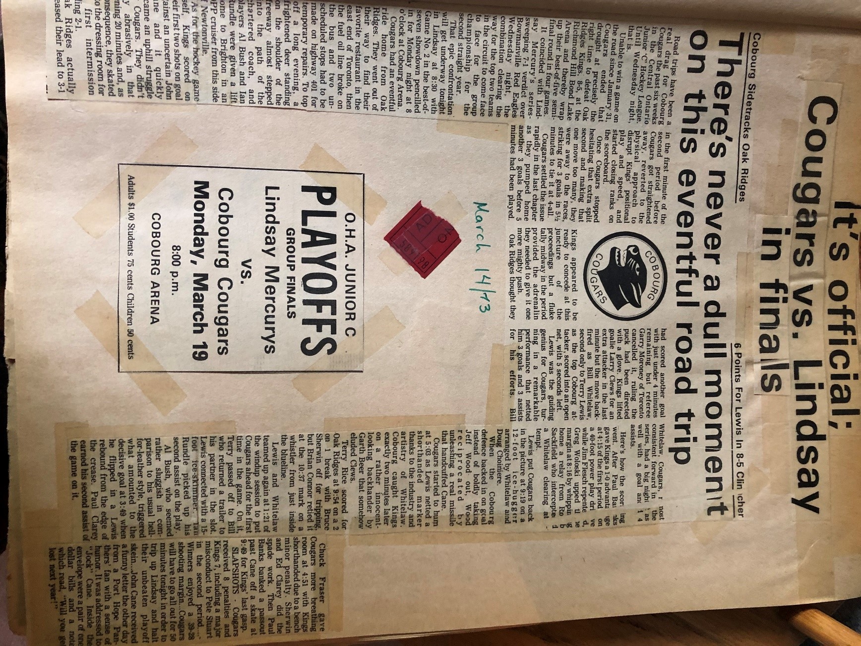 TL034-Cougar- LIndsay road trip- playoffs